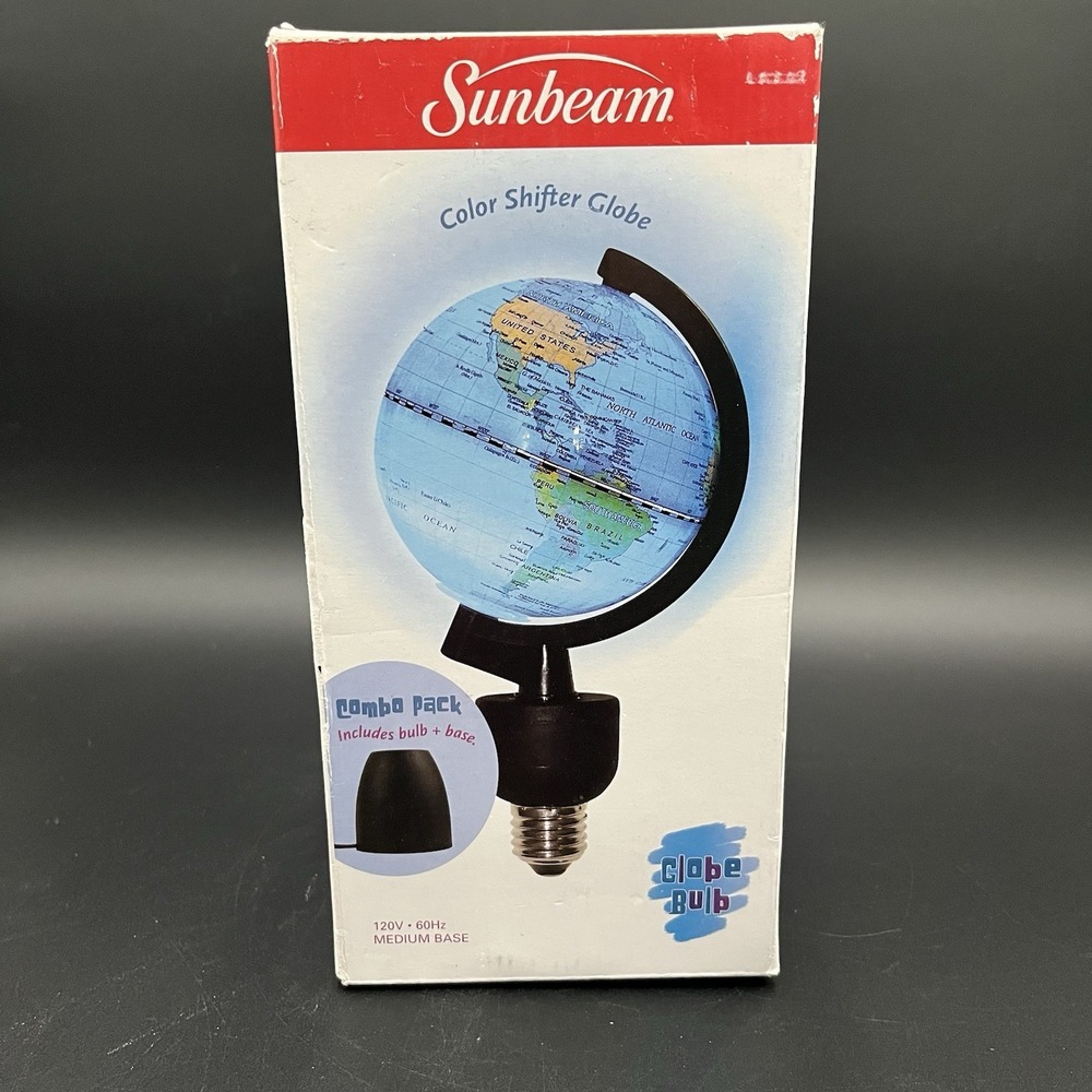 Vintage World Globe Night Light Color Changing Bedroom Table Lamp NIB